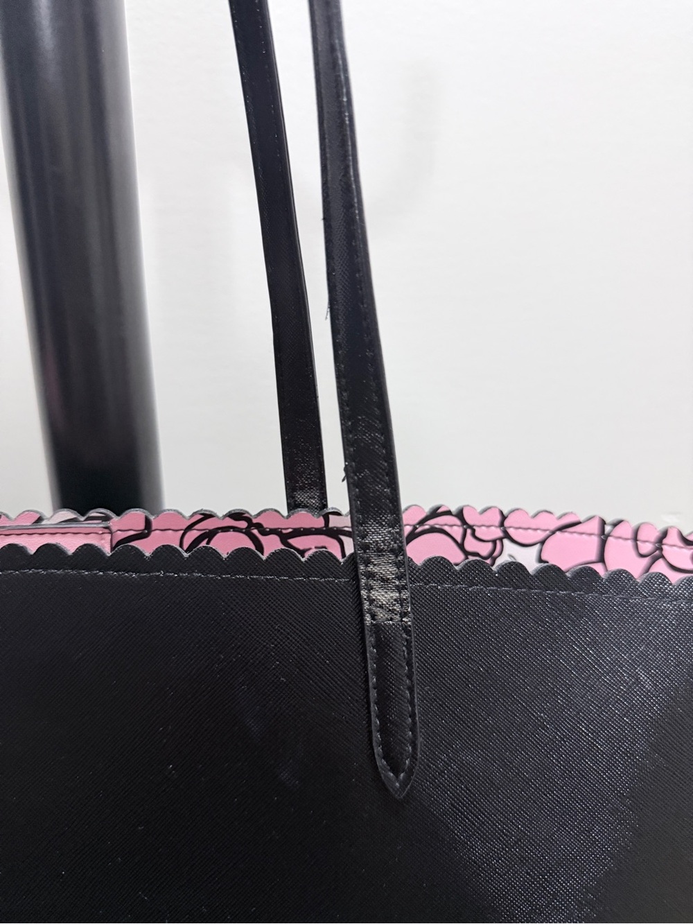 Victoria's Secret Large Black Scalloped Edge Tote - Picture 9 of 12